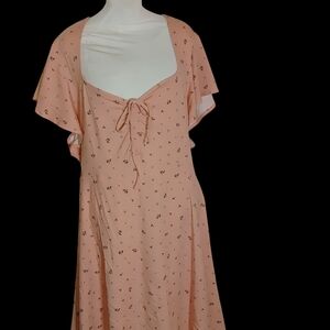 Torrid SZ 5/28 Pink Mini Black Skater Sweetheart Milk Maid Romantic Fairy Dress